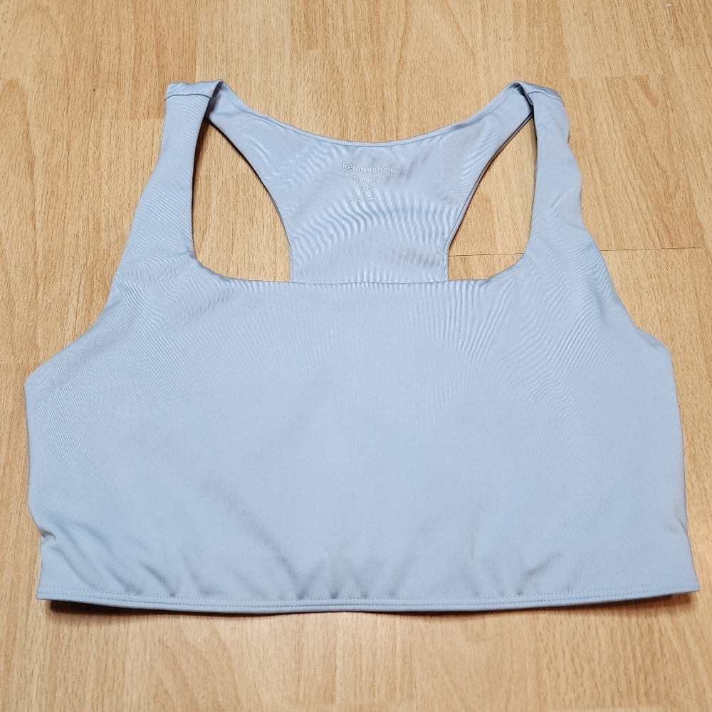 Reformation EcoMove Light Blue Sports Bra‎ Size Medium Not Padded